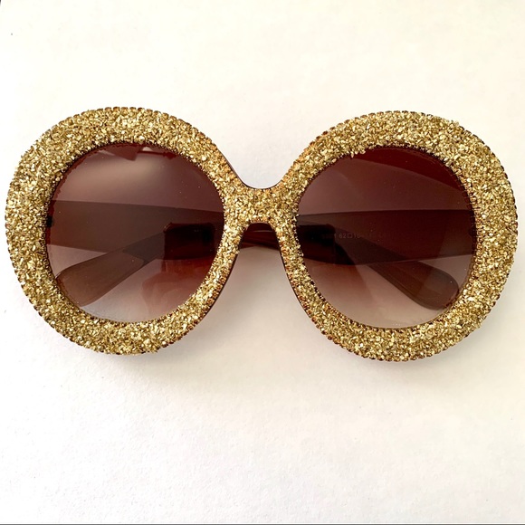 Oversized Bling Rhinestones Round sunglasses - Picture 3 of 5